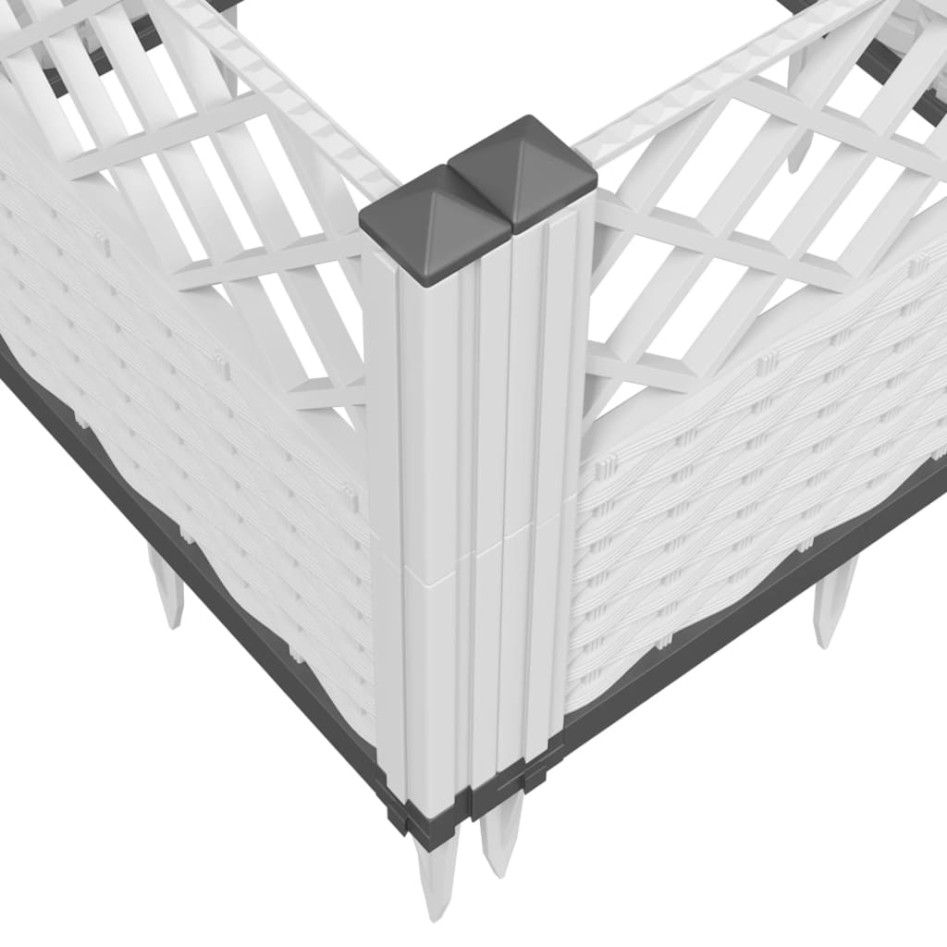 Jardinera con clavijas PP blanco 363,5x43,5x43,5