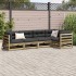 Set de sofás jardín 5 pzas con cojines madera pino