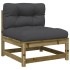 Set de sofás jardín 5 pzas con cojines madera pino