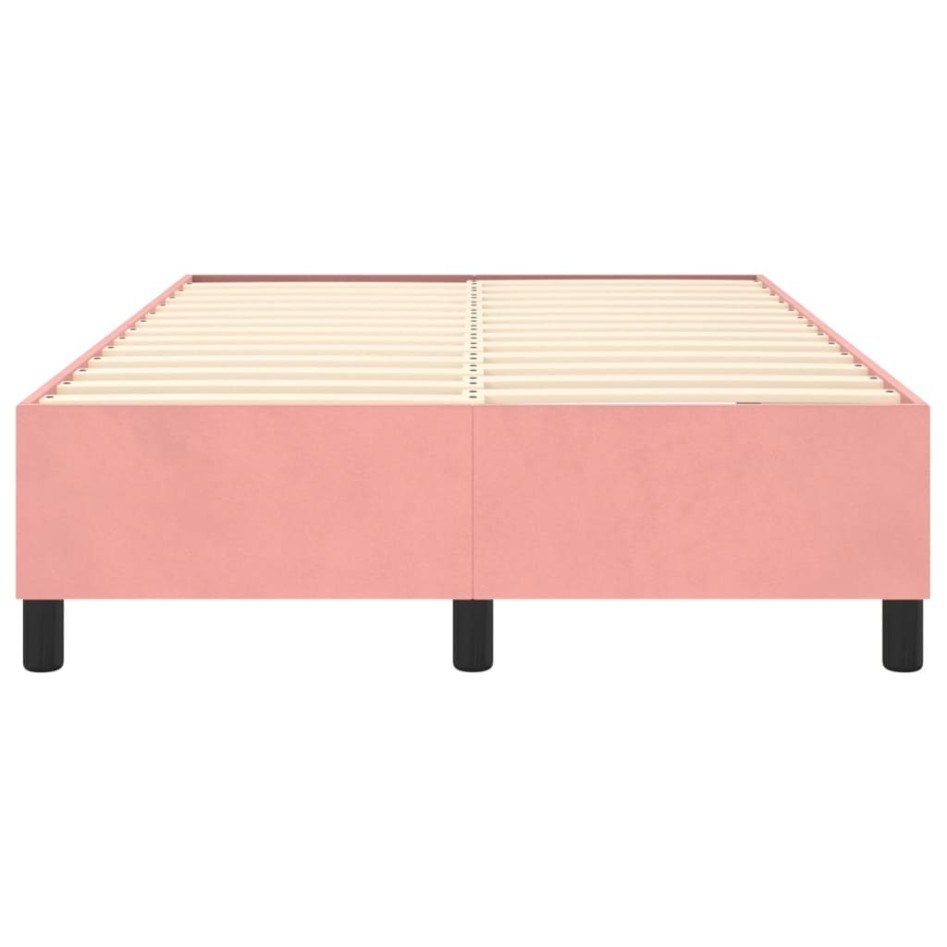 Estructura de cama sin colchón terciopelo rosa 120x200