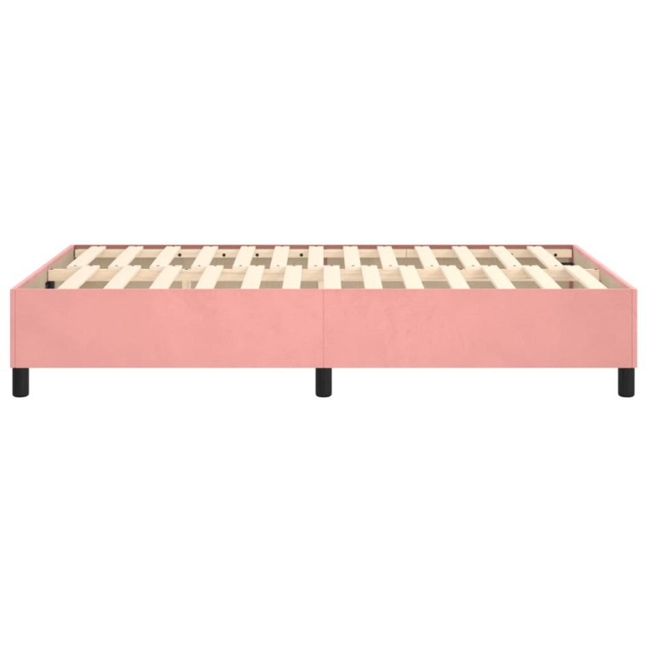 Estructura de cama sin colchón terciopelo rosa 120x200