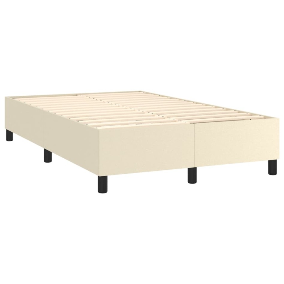 Estructura de cama sin colchón cuero sintético crema 120x200