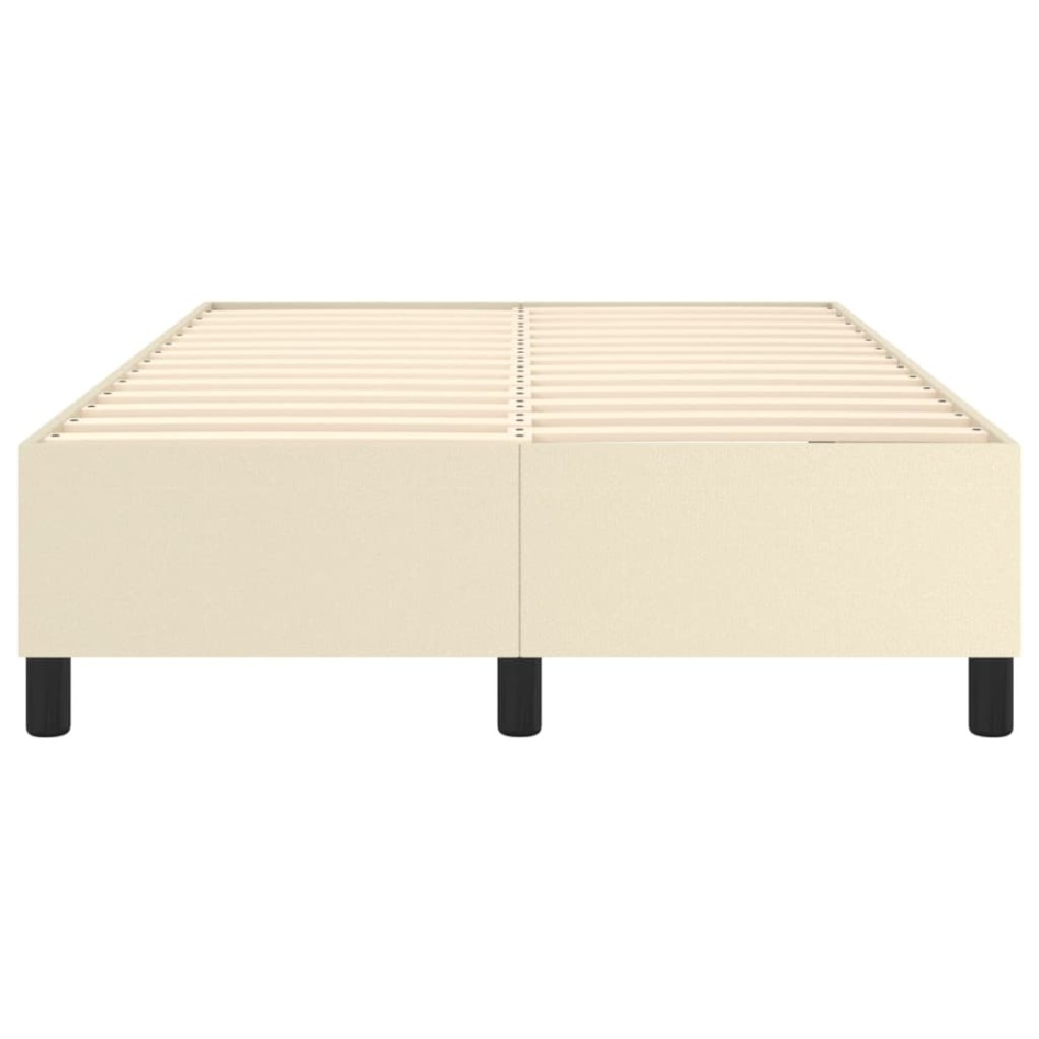 Estructura de cama sin colchón cuero sintético crema 120x200