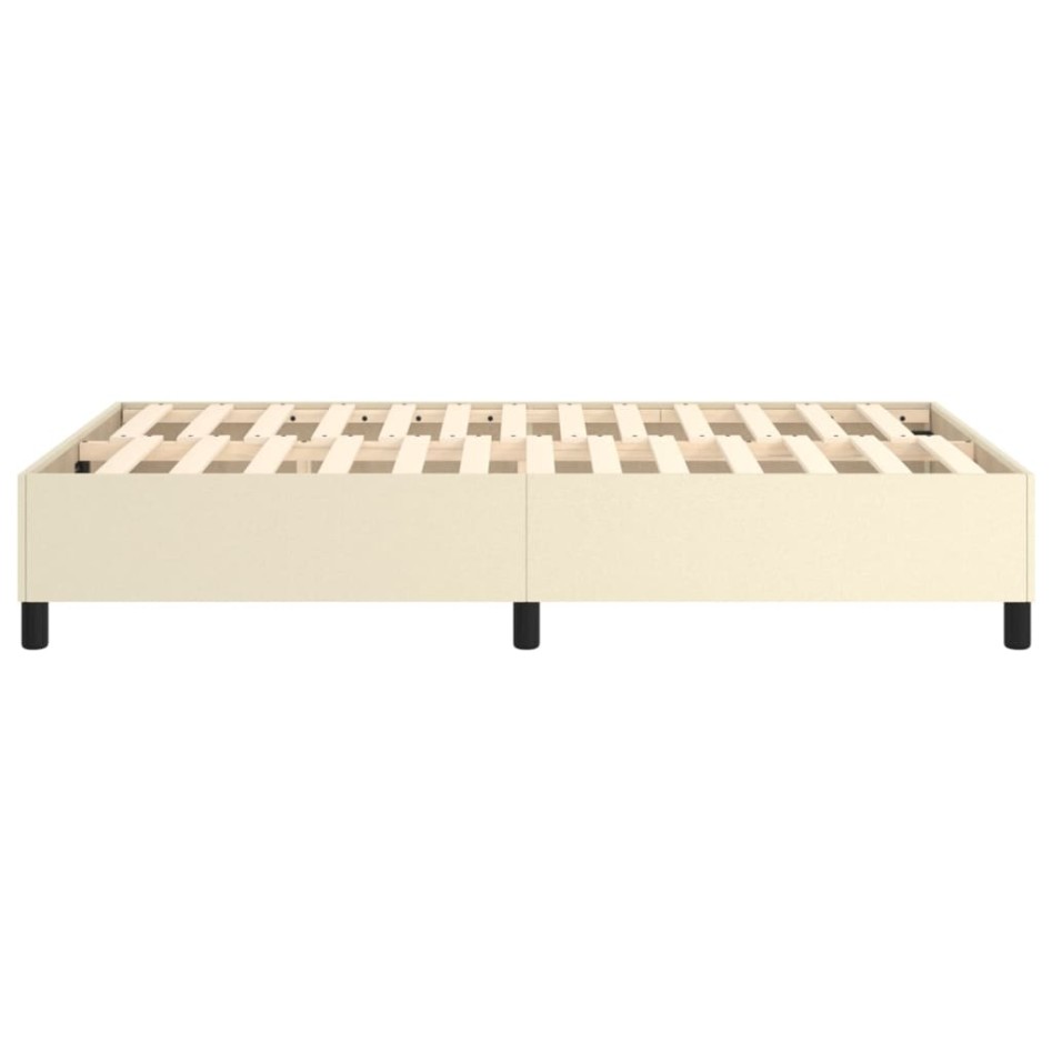 Estructura de cama sin colchón cuero sintético crema 120x200