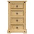 Mesita de noche Corona madera maciza de pino 53x39x84