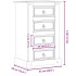 Mesita de noche Corona madera maciza de pino 53x39x84