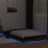 Estructura cama con luces LED madera roble ahumado 100x200