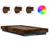 Estructura cama con luces LED madera roble ahumado 100x200