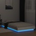 Estructura cama con luces LED madera ingeniería blanco