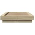 Estructura cama con luces LED madera roble Sonoma 90x190