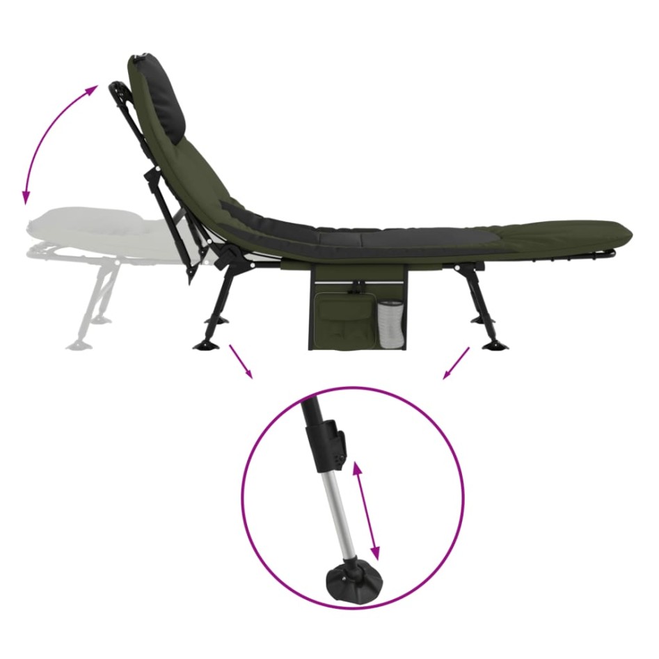 Tumbona de pesca con patas para barro ajustable plegable