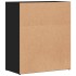 Aparador de madera de ingeniería 2 uds negro 60x31x70