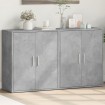 Aparador de madera ingeniería 2 uds gris hormigón 60x31x70 cm