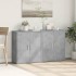 Aparador de madera ingeniería 2 uds gris hormigón 60x31x70