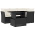 Set de muebles de jardín 5 pzas y cojines ratán sintético