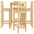 Set de bar 5 piezas madera maciza de