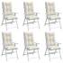 Cojines silla respaldo alto 6 uds tela crema melange