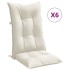 Cojines silla respaldo alto 6 uds tela crema melange