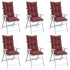Cojines para silla respaldo alto 6 uds tela rojo tinto