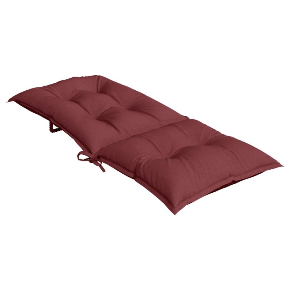 Cojines para silla respaldo alto 6 uds tela rojo tinto