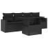 Set de muebles de jardín 5 pzas y cojines ratán sintético