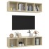 Muebles de salón de pared 2 uds madera ingeniería roble