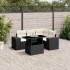 Set de muebles de jardín 5 pzas y cojines ratán sintético