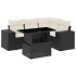 Set de muebles de jardín 5 pzas y cojines ratán sintético