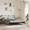 Estructura cama sin colchón con cabecero metal negro 160x200 cm