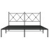 Estructura cama sin colchón con cabecero metal negro 160x200