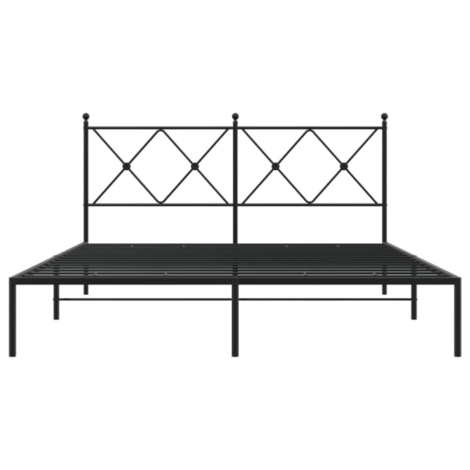 Estructura cama sin colchón con cabecero metal negro 160x200