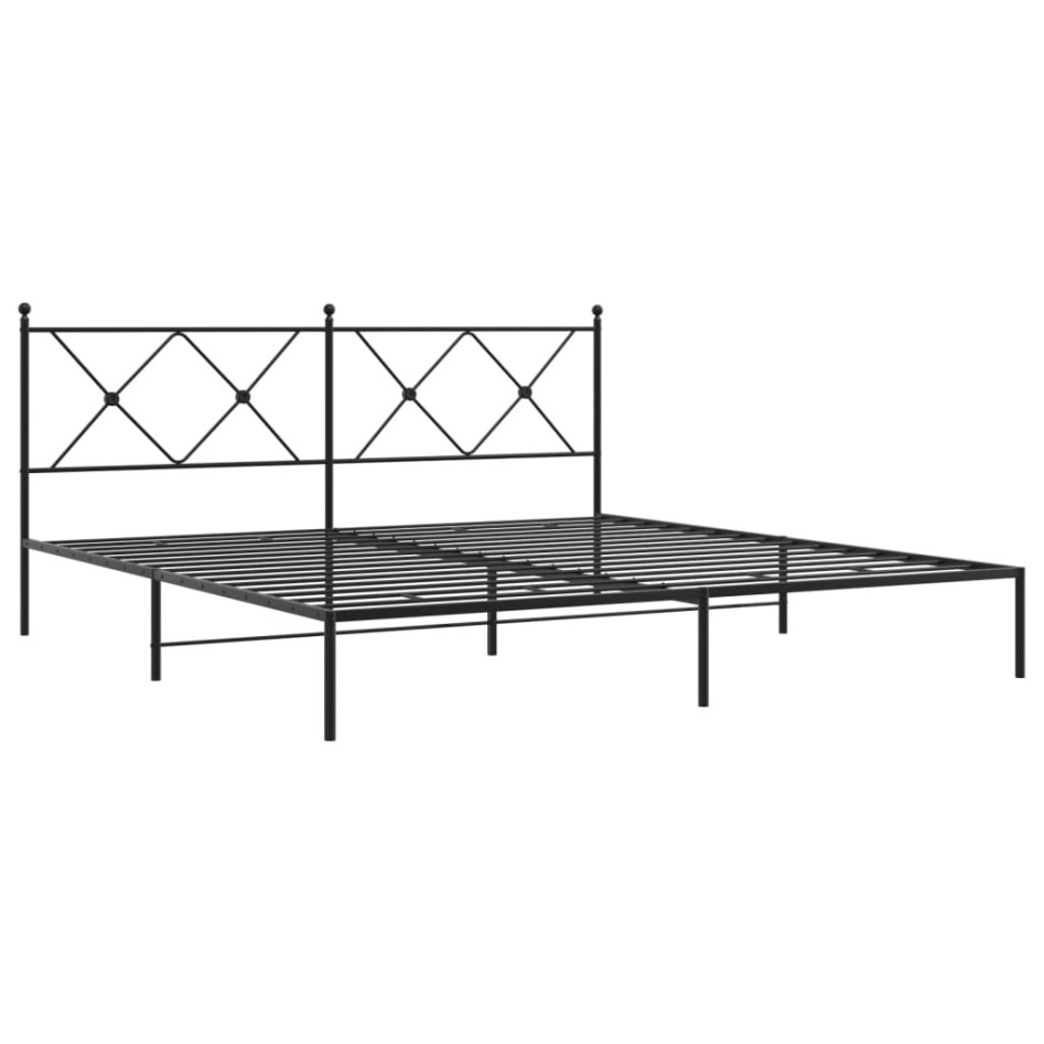 Estructura cama sin colchón con cabecero metal negro 183x213