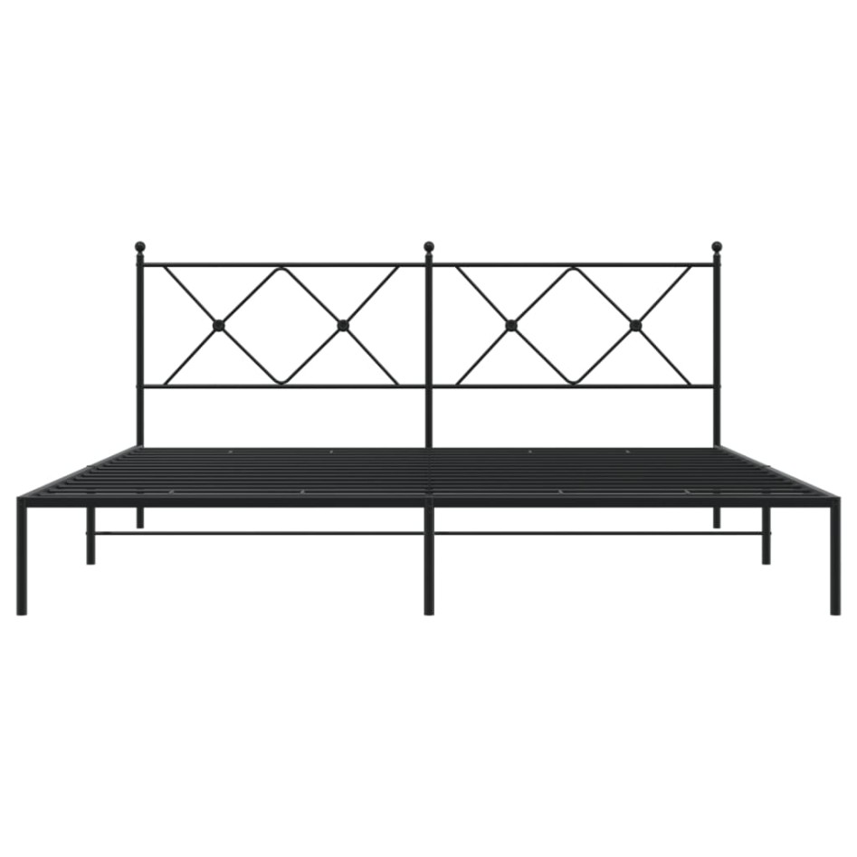 Estructura cama sin colchón con cabecero metal negro 183x213