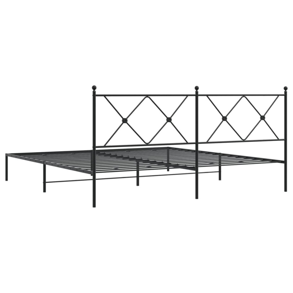 Estructura cama sin colchón con cabecero metal negro 183x213