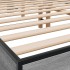 Estructura cama madera ingeniería metal gris Sonoma 150x200