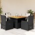 Set de muebles jardín 5 pzas con cojines ratán sintético