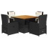 Set de muebles jardín 5 pzas con cojines ratán sintético