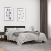 Estructura de cama madera de ingeniería y metal negro 140x200cm