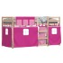 Litera con cortinas madera maciza de pino rosa 90x200