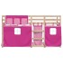 Litera con cortinas madera maciza de pino rosa 90x200