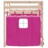 Litera con cortinas madera maciza de pino rosa 90x200
