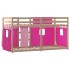Litera con cortinas madera maciza de pino rosa 90x200