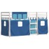 Litera con cortinas madera maciza de pino azul 90x200