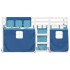 Litera con cortinas madera maciza de pino azul 90x200