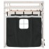 Litera con cortinas madera maciza pino blanco y negro 90x190