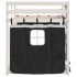 Litera con cortinas madera maciza pino blanco y negro 75x190