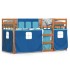 Litera con cortinas madera maciza de pino azul 75x190