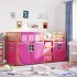 Litera con cortinas madera maciza de pino rosa 90x190