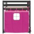 Litera con cortinas madera maciza de pino rosa 90x190