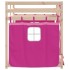 Litera con cortinas madera maciza de pino rosa 90x190